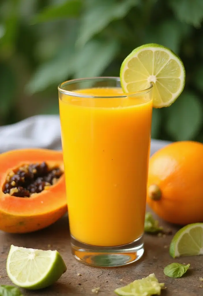 30 Juice Shots Recipes for Gut Health and Digestion - 16. Papaya Digestive Wellness Shot