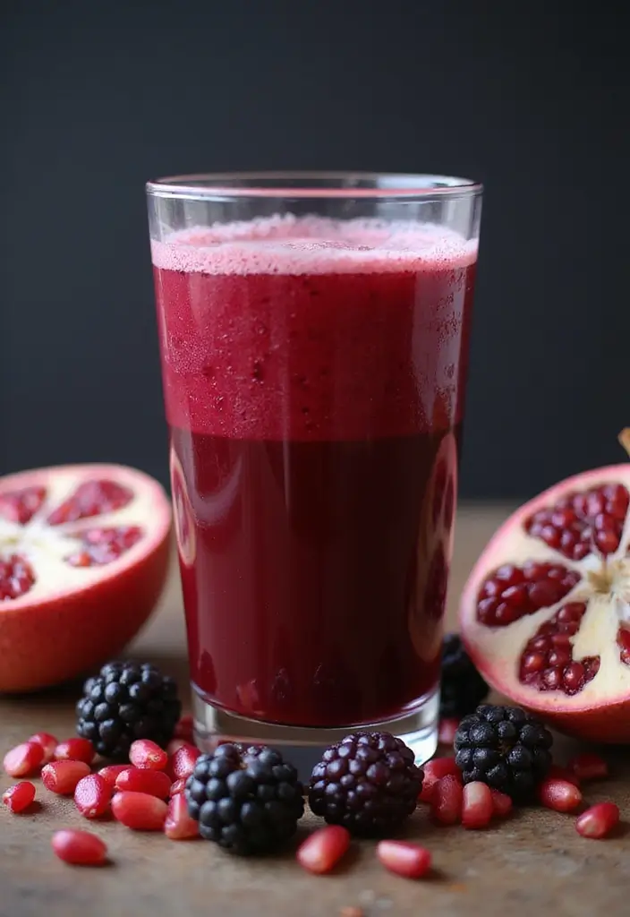 30 Juice Shots Recipes for Gut Health and Digestion - 20. Mulberry & Pomegranate Power Shot