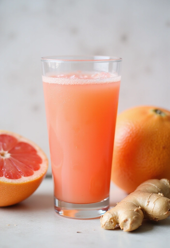 30 Juice Shots Recipes for Gut Health and Digestion - 21. Grapefruit Ginger Revitalize Shot