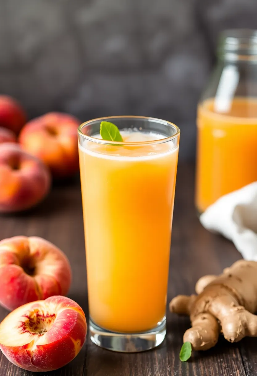 30 Juice Shots Recipes for Gut Health and Digestion - 23. Peach Ginger Immunity Shot