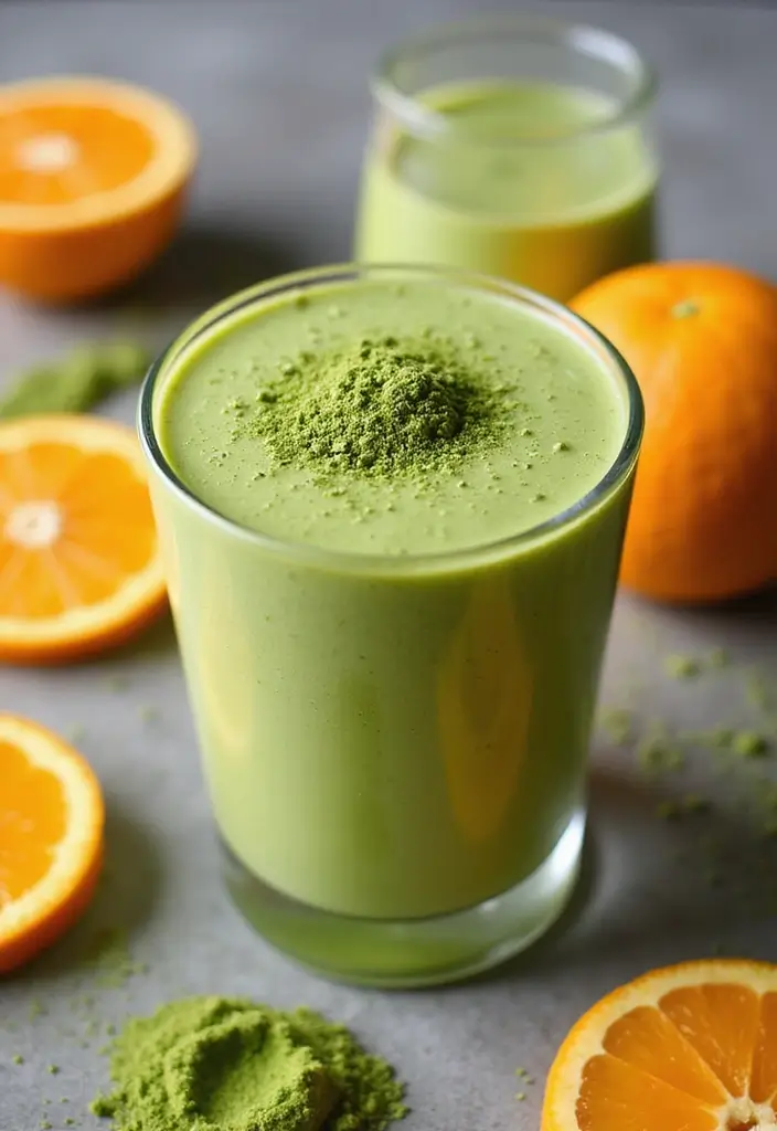 30 Quick and Easy Orange Juice Concentrate Recipes for Healthy Smoothies 21. Orange Matcha Smoothie