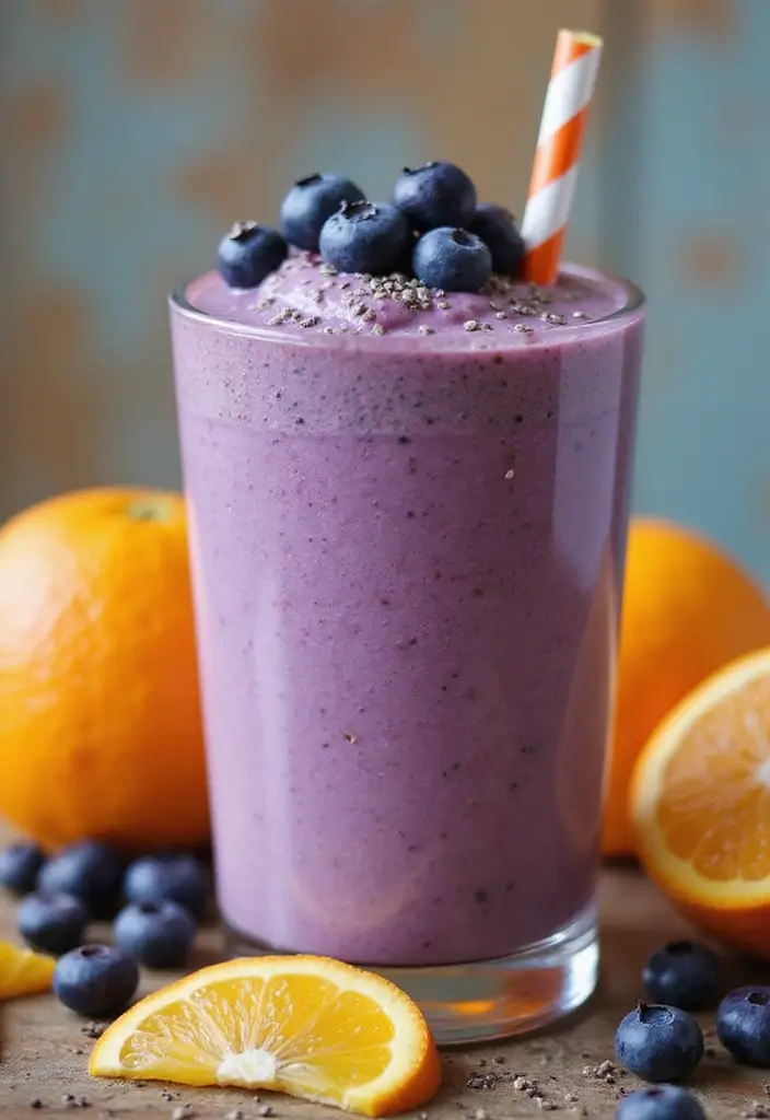 30 Quick and Easy Orange Juice Concentrate Recipes for Healthy Smoothies 27. Orange Blueberry Chia Smoothie