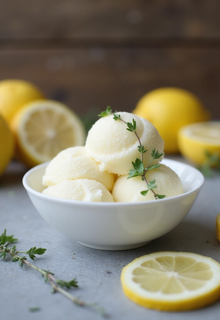 30 Recipes with Lemon Juice Fresh and Zesty Citrus Infused Desserts 17. Lemon Thyme Sorbet