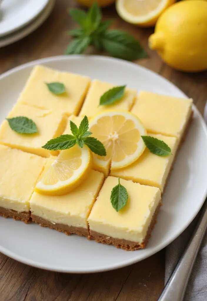 30 Recipes with Lemon Juice Fresh and Zesty Citrus Infused Desserts 3. Lemon Cheesecake Bars