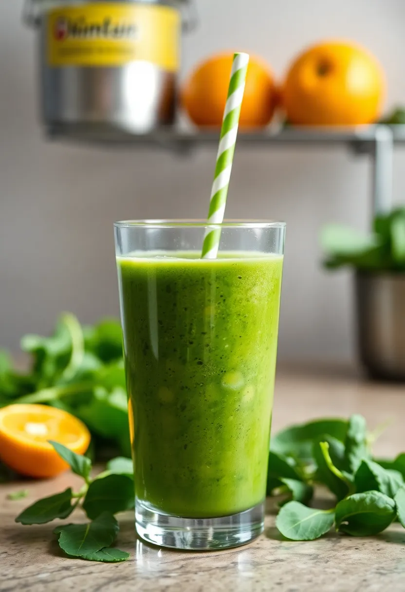 30 Recipes with Orange Juice That Always Impress - 17. Orange Juice and Spinach Smoothie