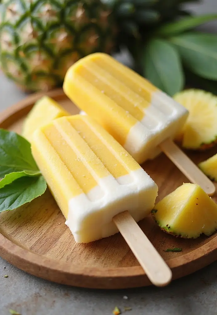 30 Recipes with Pineapple Juice Tropical and Sweet Delights 3. Coconut Pineapple Popsicles