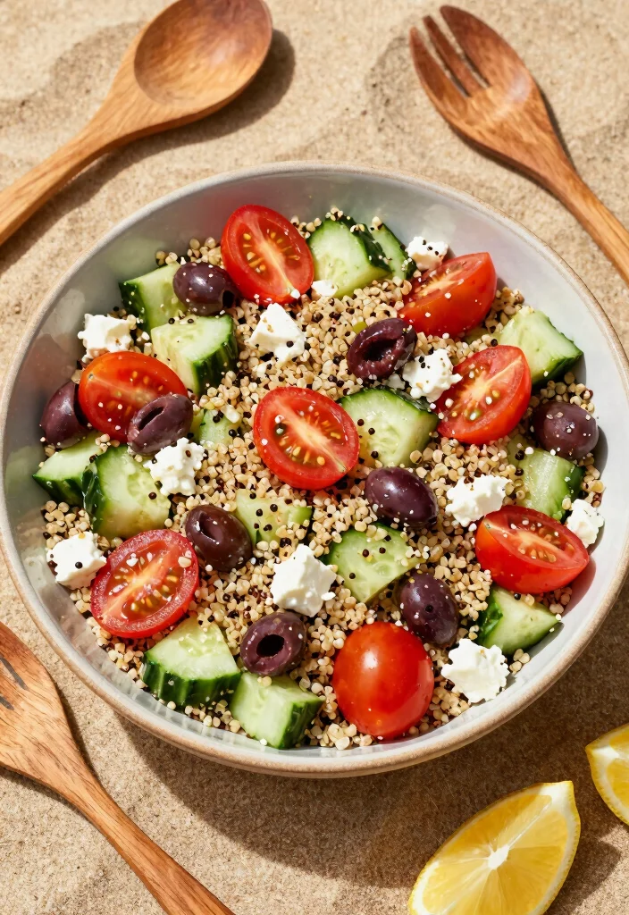10 Beach Dinner Recipes for Relaxed Summer Nights 2. Light Mediterranean Quinoa Salad 0