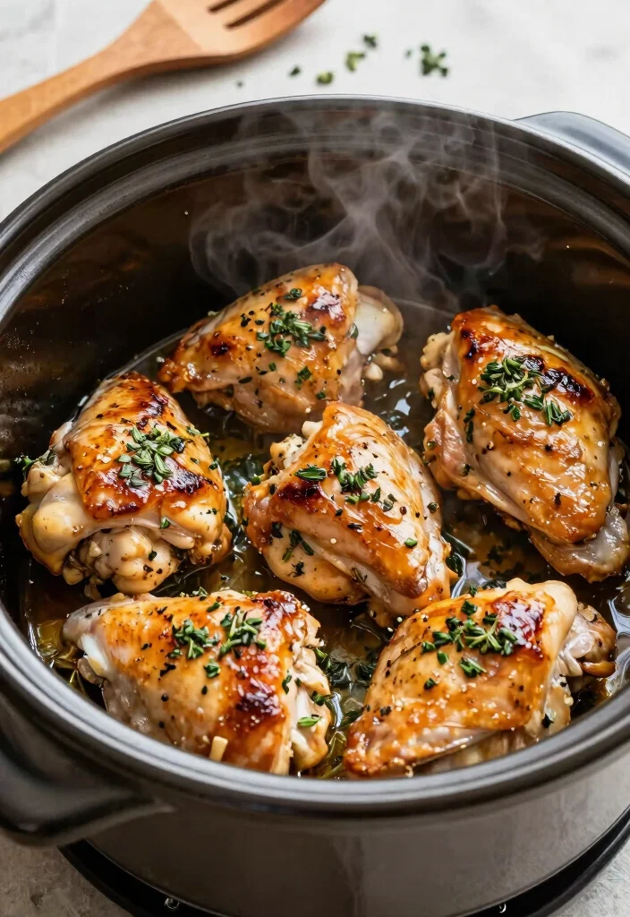 10 Keto Chicken Thigh Crock Pot Recipes for Juicy Meals 1. Garlic Herb Chicken Thighs 0