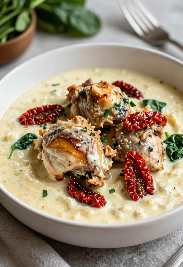 10 Keto Chicken Thigh Crock Pot Recipes for Juicy Meals 4. Creamy Tuscan Chicken Thighs 0