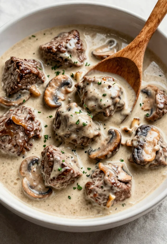 10 Keto Round Steak Crock Pot Recipes for Tender Dinners 3. Creamy Mushroom Round Steak 0