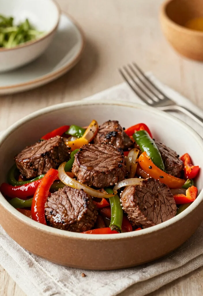 10 Keto Round Steak Crock Pot Recipes for Tender Dinners 9. Round Steak with Peppers and Onions 0