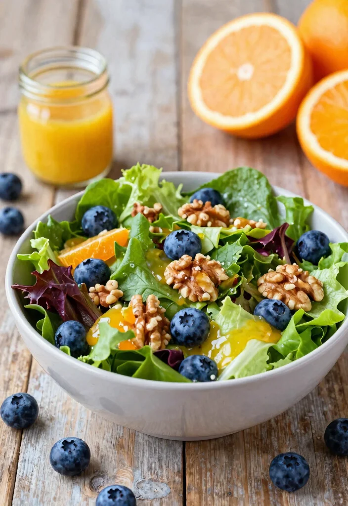 10 Low Calorie Healthy Blueberry Recipes for Sweet Balance 10. Blueberry Salad with Citrus Dressing 0