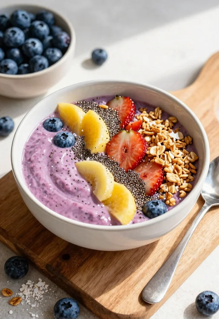 10 Low Calorie Healthy Blueberry Recipes for Sweet Balance 4. Blueberry Smoothie Bowl 0