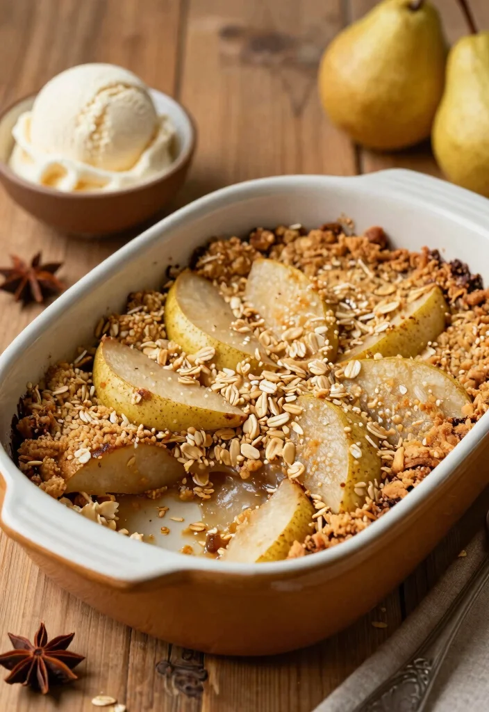 10 New Years Dessert Recipes for a Festive Finish 3. Spiced Pear Crumble 0