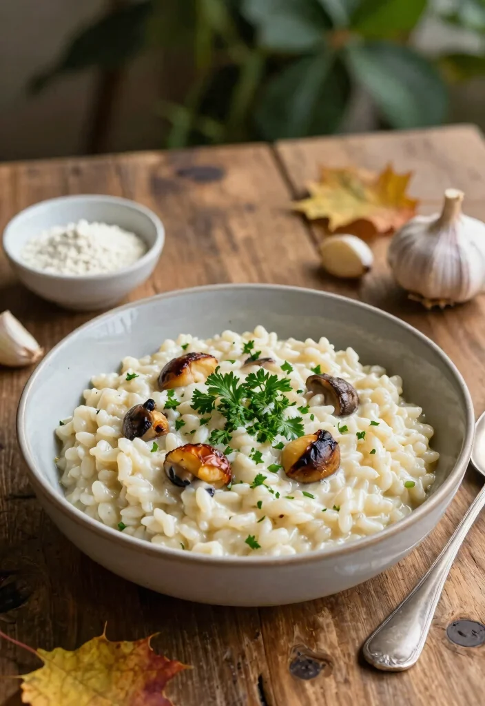 10 Vegan Chestnut Recipes for Seasonal Comfort 1. Creamy Chestnut and Mushroom Risotto 0