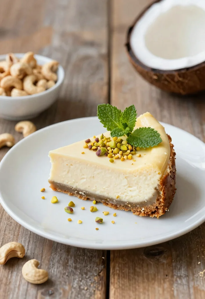 10 Vegan Pistachio Recipes for Rich Nutty Dishes 3. Vegan Pistachio Cheescake 0