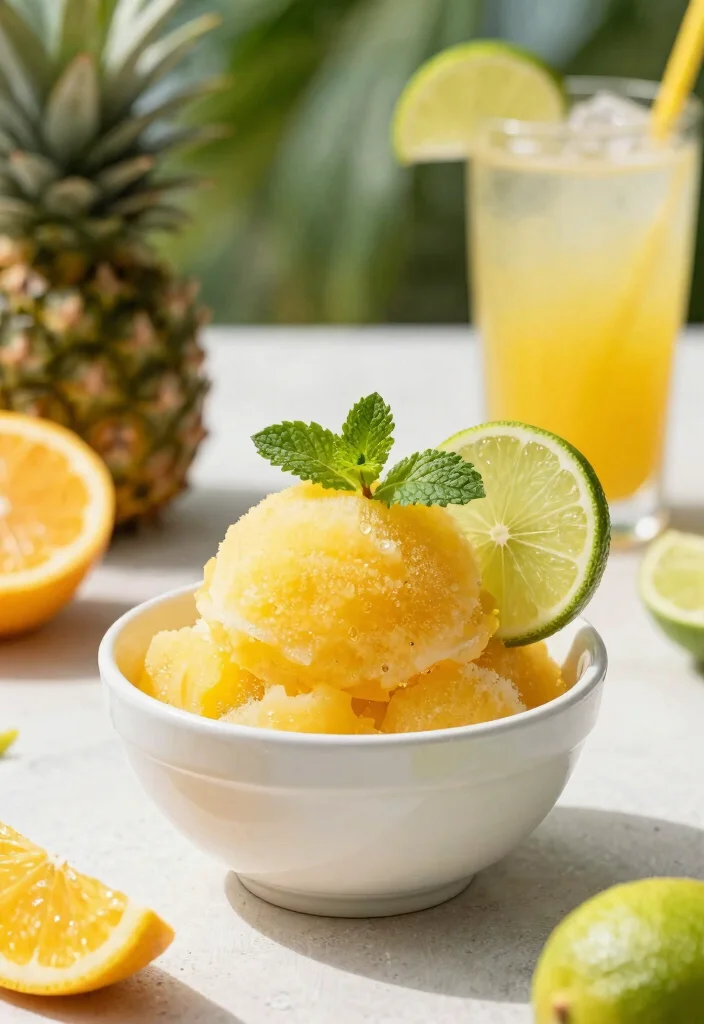 12 Fresh Fruit Dessert Recipes for Light Natural Sweetness 2. Tropical Fruit Sorbet 0