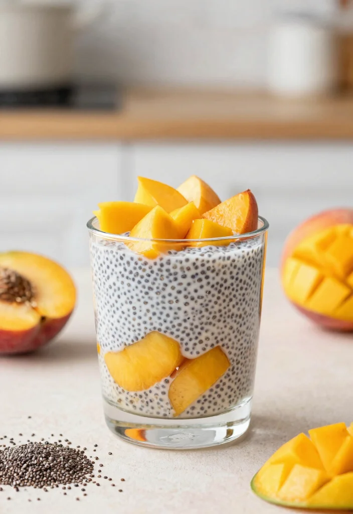 12 Fresh Fruit Dessert Recipes for Light Natural Sweetness 3. Peach Mango Chia Pudding 0