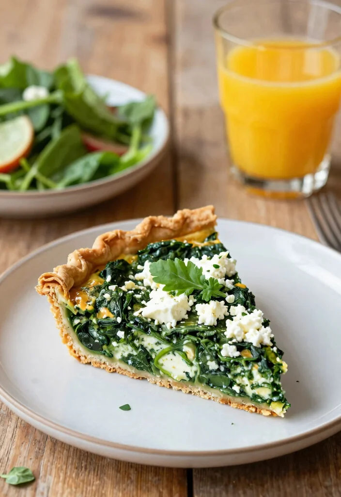 12 Healthy Baked Breakfast Recipes for Easy Mornings 8. Savory Spinach and Feta Quiche 0