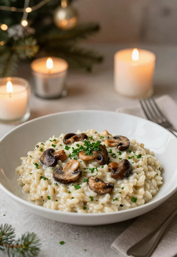 12 Healthy Christmas Dinner Recipes for a Lighter Holiday 9. Creamy Mushroom Risotto 0