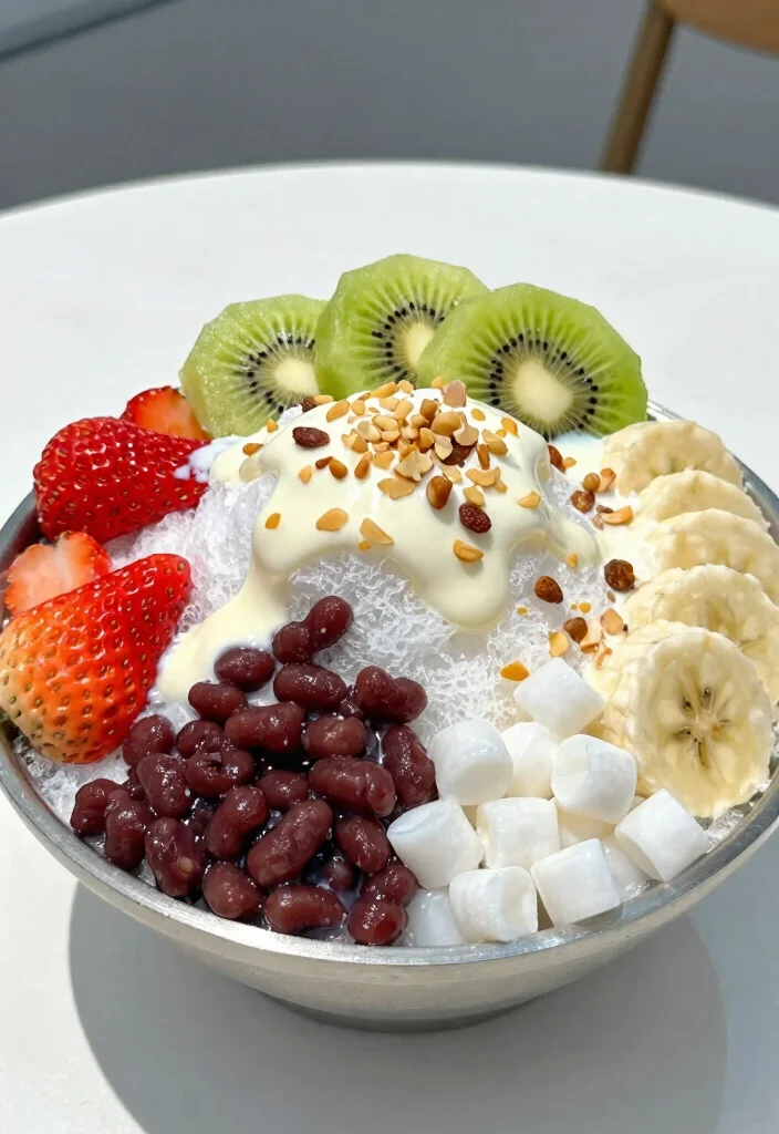 12 Korean Dessert Recipes with Unique Sweet Flavors 3. Patbingsu Red Bean Ice Dessert 0