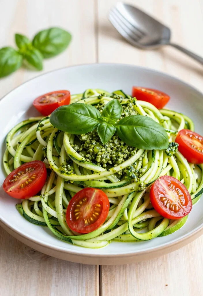 12 Prediabetic Dinner Recipes for Balanced Eating 1 12 Prediabetic Dinner Recipes for Balanced Eating - 1. Zucchini Noodles with Pesto and Cherry Tomatoes 1