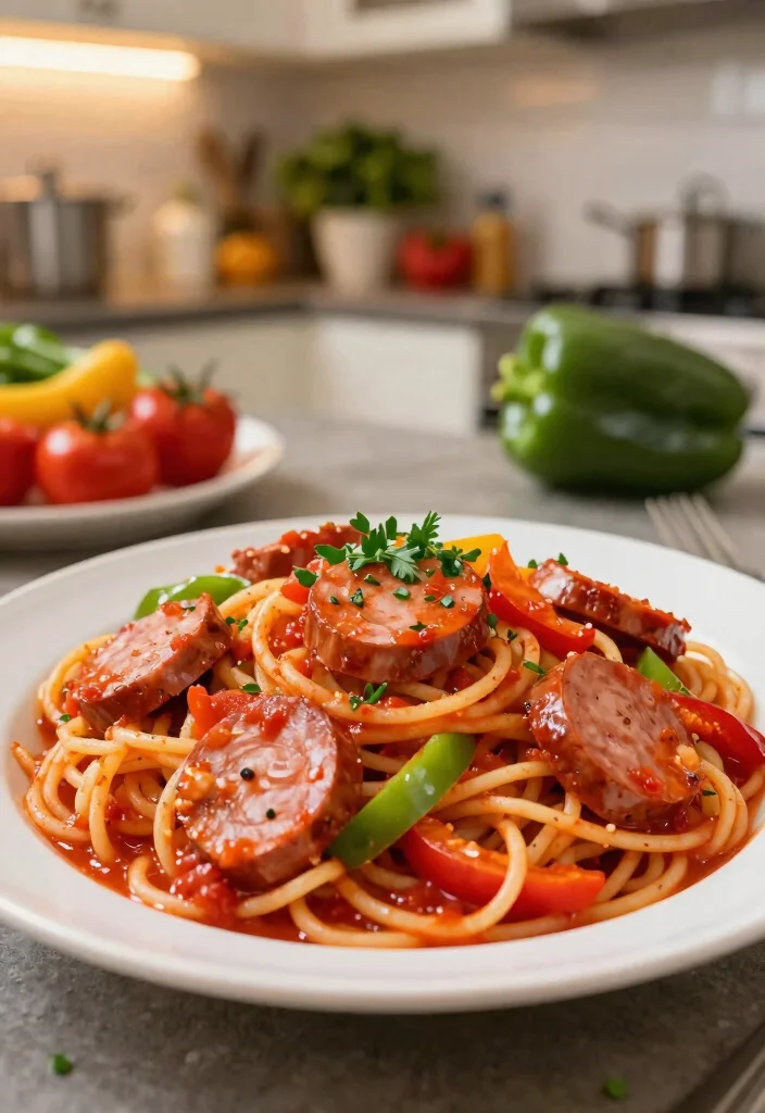12 Spaghetti Dinner Recipes for Family Favorites 10. Spaghetti with Sausage and Peppers 0