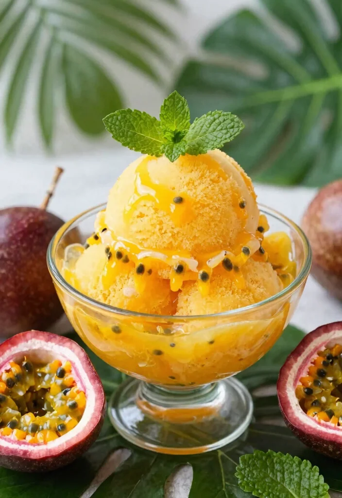 14 Dessert Food Recipes for Easy Homemade Sweets 13. Tropical Passion Fruit Sorbet 0